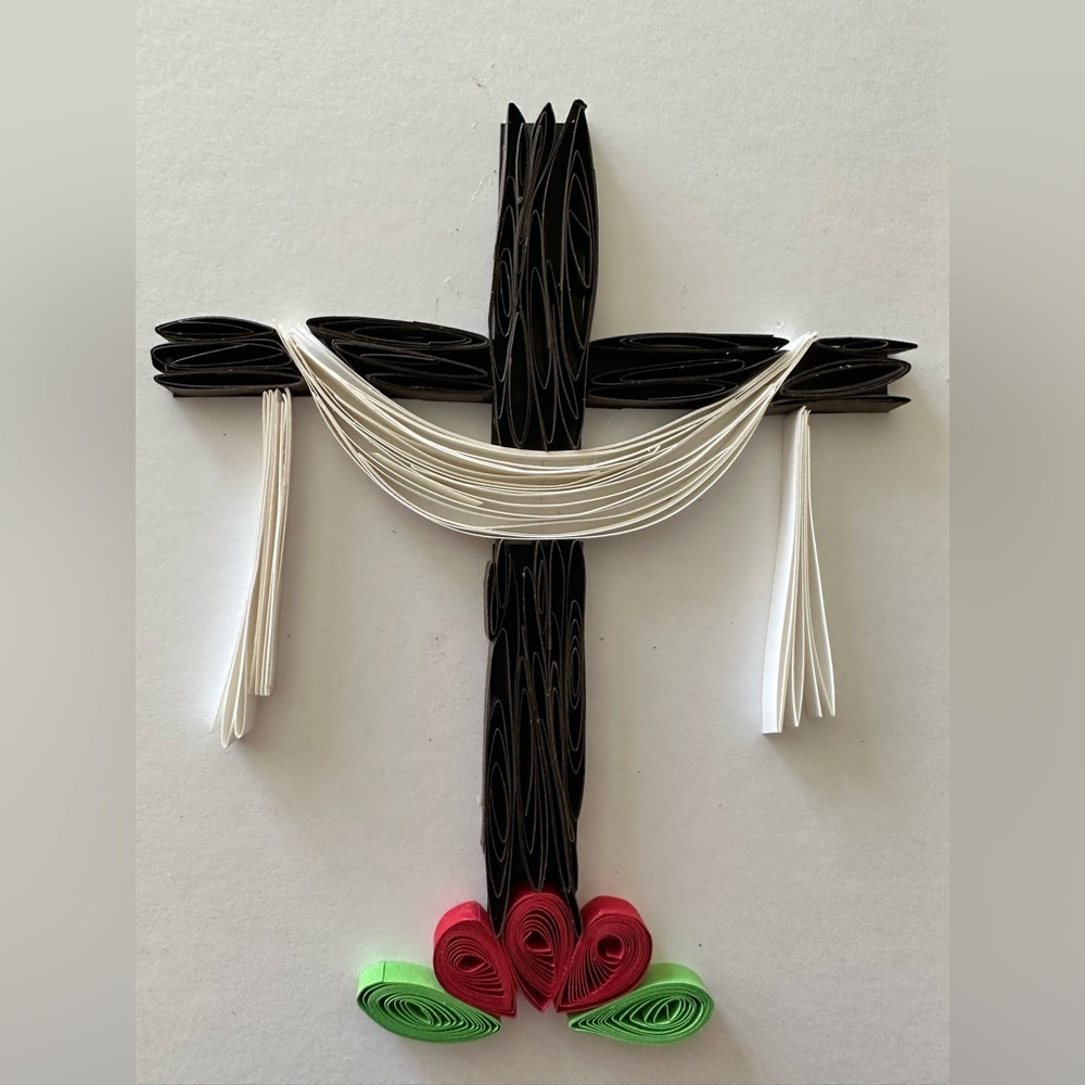 Paper quilling crucifix picture 5x7